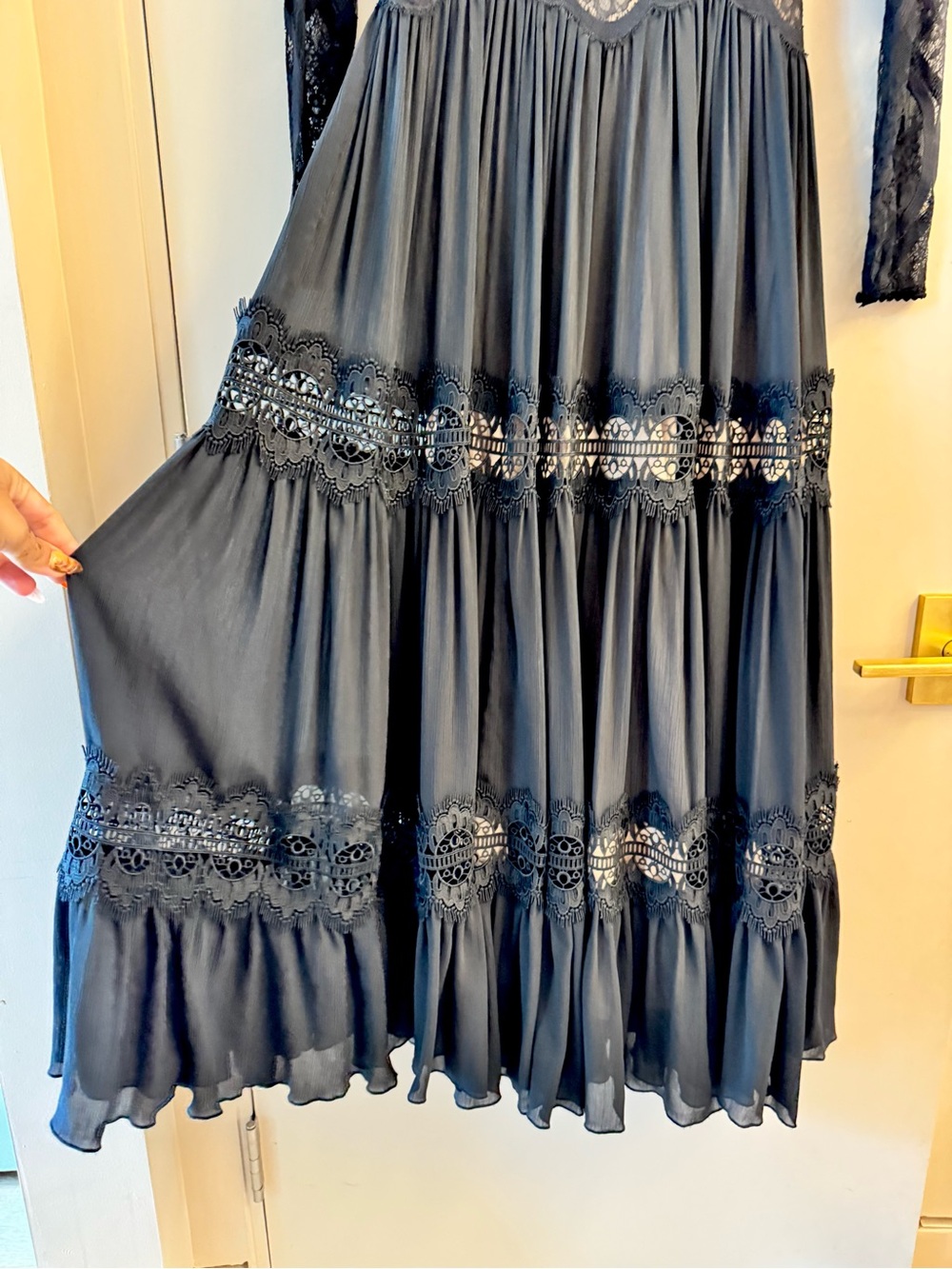 RARE Free People Shadow Lace Maxi Dress - Picture 5 of 10